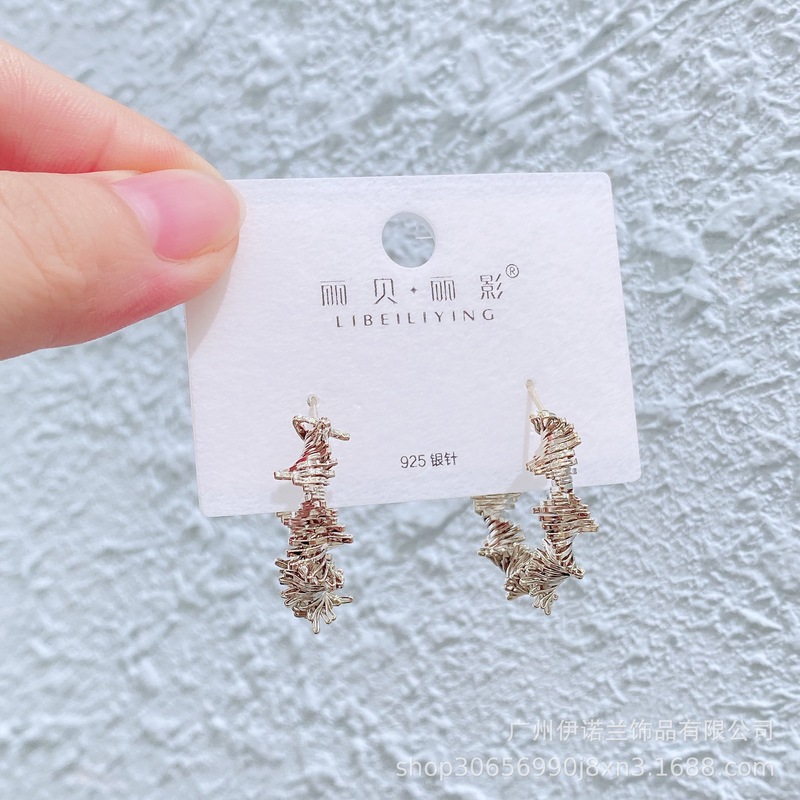 丽银/丽贝丽影2025梯形锆石法式高贵水晶锆石耳钉耳环耳饰首饰品|undefined