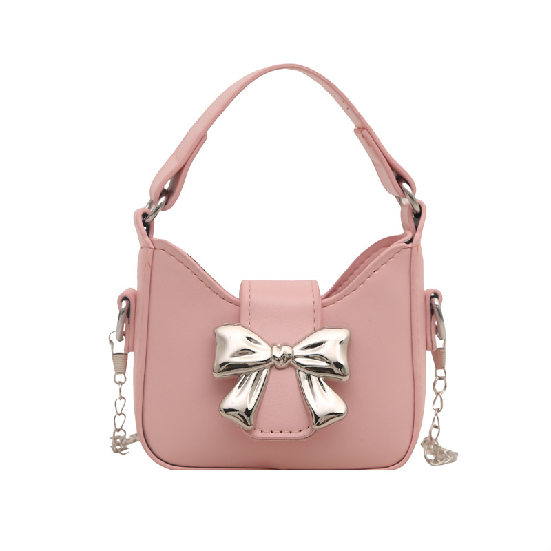 Bolsas para niños nuevas niñas color caramelo arco mini bolsos de mano niñas cadenas de padres e hijos bolsos de lápiz labial