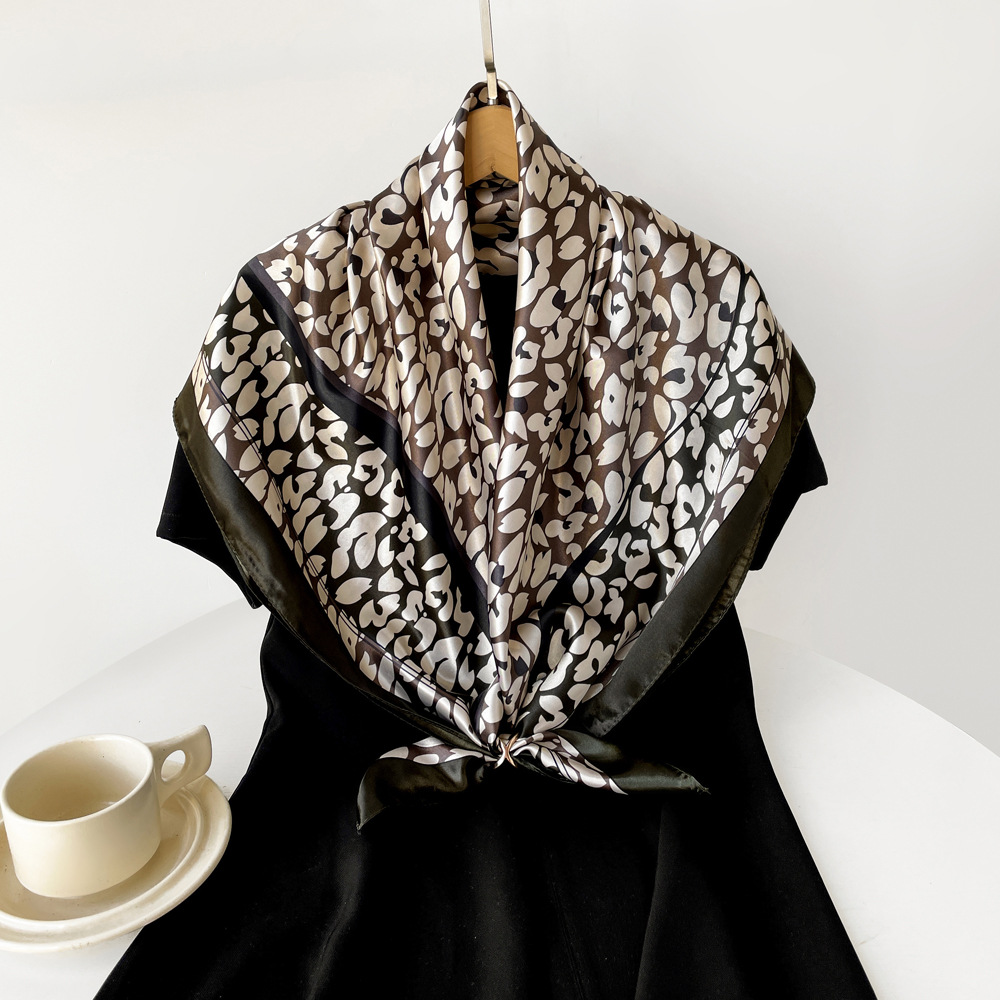 80g Weight Silk Scarf Classification Holiday, Travel Occasion Polyester Material Polka Dots, Leopard Pattern Spring&Summer Season Women's Gender Elegant, Vintage Style Style Women's Elegant Vintage Style Polka Dots Leopard Polyester Silk Scarf 16