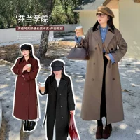 Y888 Xuanchen осень и зима новая женская одежда в британском стиле простой темперамент свободный высокий уровень чувство слишком колено пальто