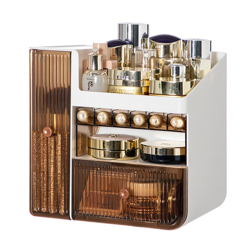 Light luxury Ins cosmetics storage rack desktop dressing table organizer rack student lipstick skin care product makeup storage box