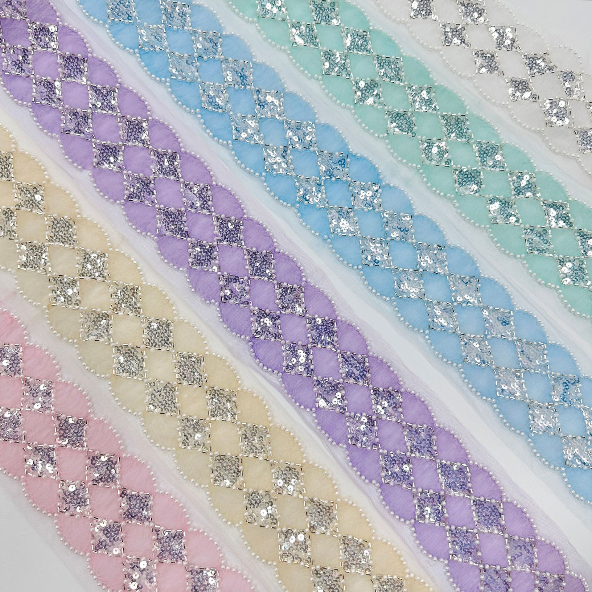 Mesh encaje cuentas esquinilla correa de diamante 9cm encaje vestido cintura tocado accesorios decorativos image 3