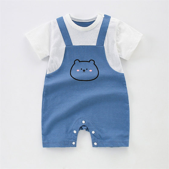 Summer Baby Clothes Cotton Baby Short-sleeved jumpsuit Climbing Clothes for Boys and Girls Baby Climbing Clothes for Newborns Thin Clothes