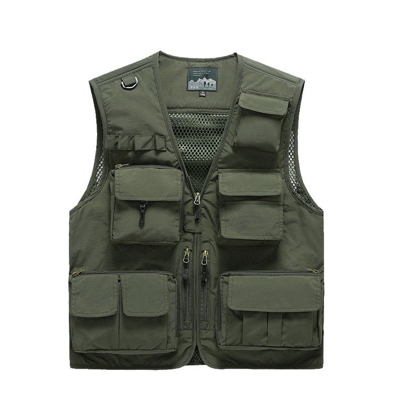 Función de montaña de alta gama para exteriores Chaleco de chaleco multibolsillo Chaleco para fotógrafo de pesca para hombre Chaleco de herramientas personalizado