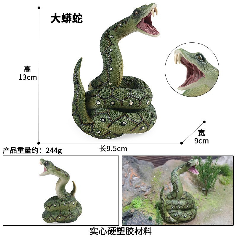 Venta caliente transfronteriza de simulación infantil bosque animal modelo juguete sólido Cobra Python adornos creativos