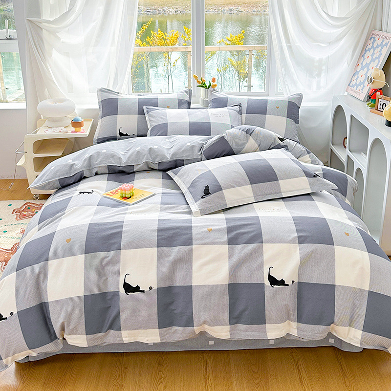 [Ligero y transpirable] funda de edredón de algodón de una sola pieza dormitorio de estudiantes individual 150x200 funda de edredón 180x220 plus