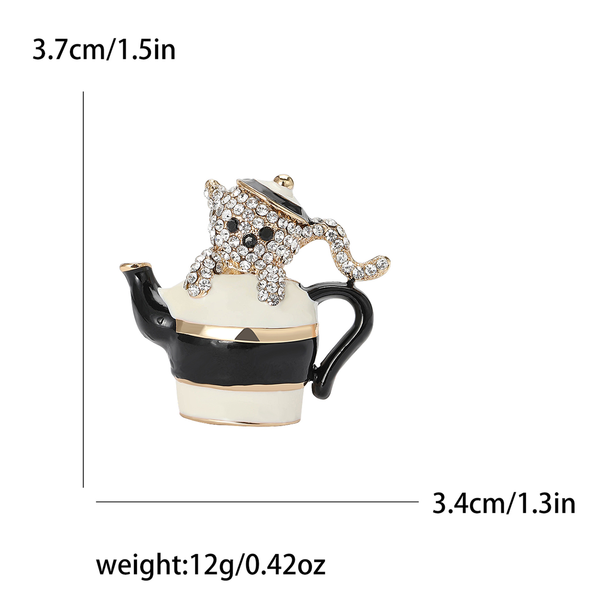 Korean Style Cute Creative Enamel Rhinestone Cup Bear Brooch Fashion All-match Men's and Women's Clothing Corsage Jewelry Pin