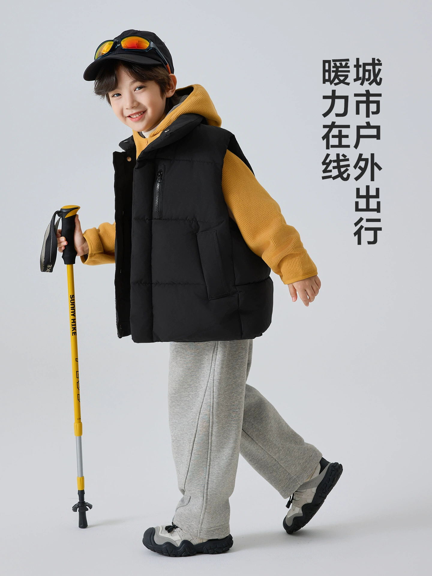 海妈家 Demi-season down jacket for boys, vest, cardigan, uniform, children's clothing, increased thickness