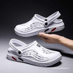Summer New Men's Beach Clogs Korean Style Trendy Soft Sole Non-Slip Closed-Toe Sandals Slippers for Women