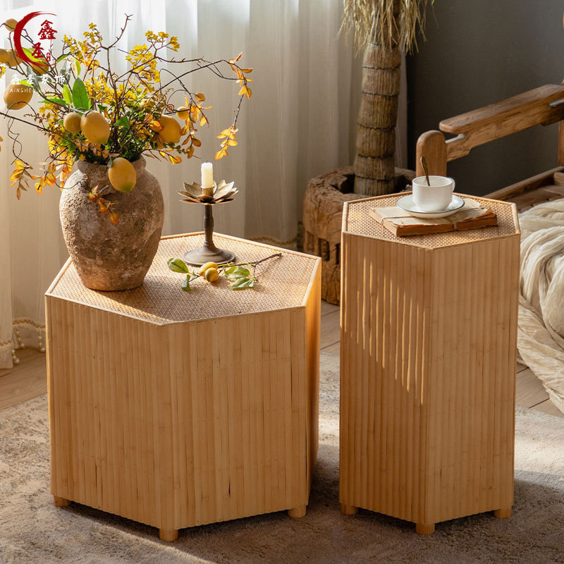 Clearance Sale: Living Room Sofa Side Table, Rattan Small Square Table, Simple Home Corner Table, Room Bedside Cabinet