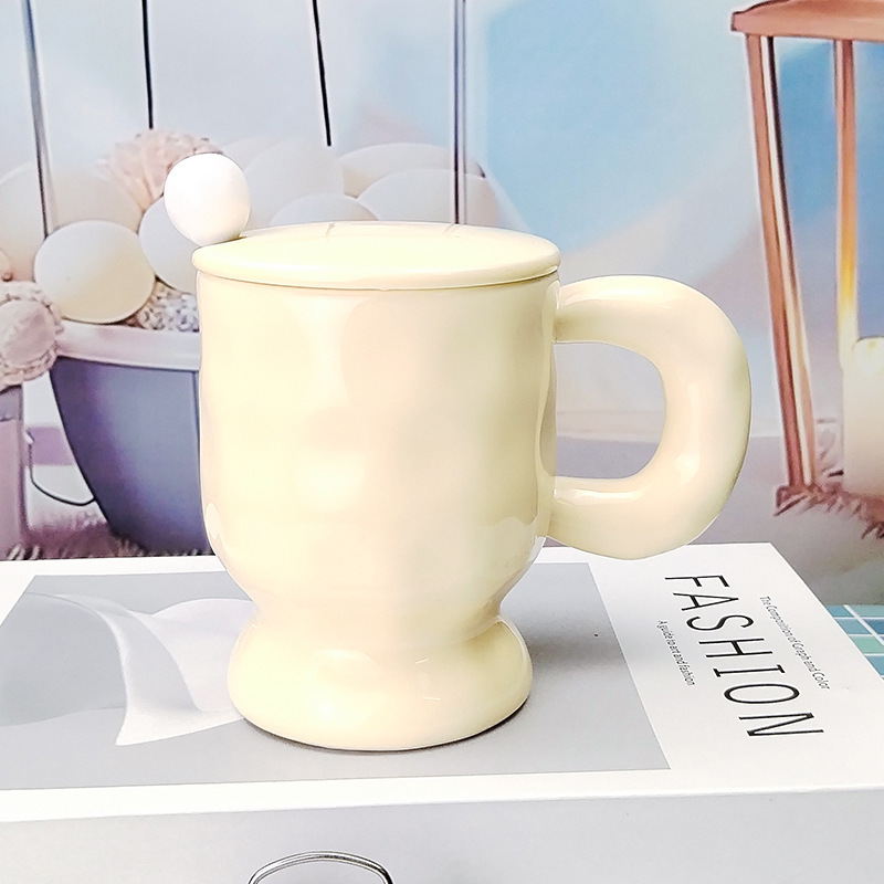 不规则ins风创意石头纹陶瓷杯高颜值马克杯纯色水杯树杆把手杯新|undefined