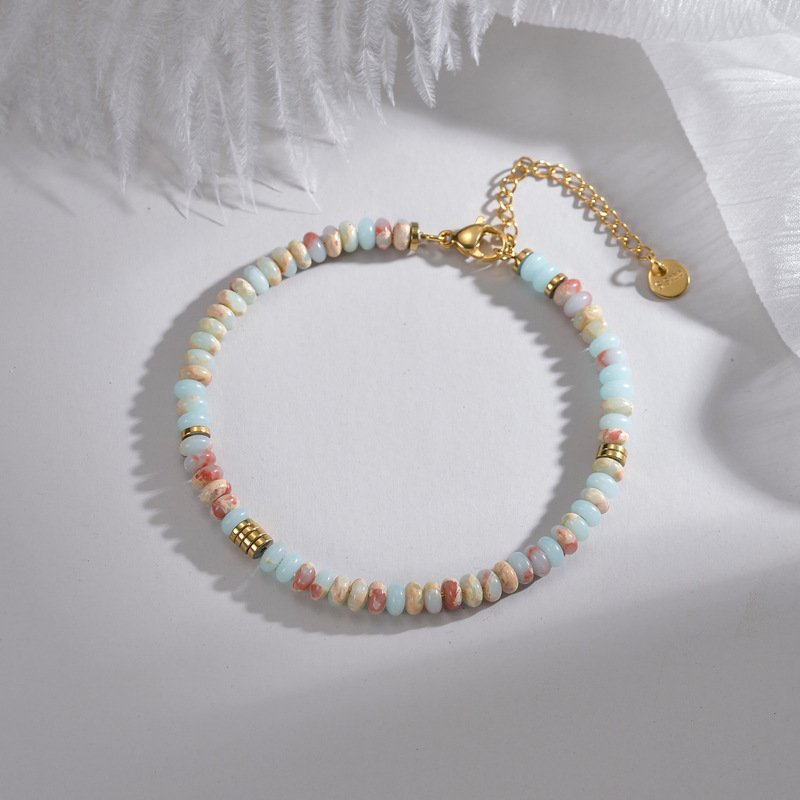 Bracelets Classification 304 Stainless Steel Chain Material 1 Piece Quantity Daily Occasion Bohemian Colorful 304 Stainless Steel 18K Gold Plated Titanium Steel Bracelets In Bulk