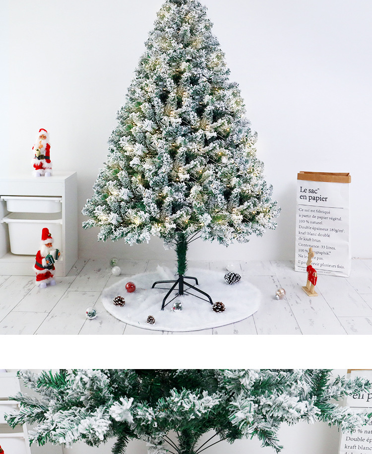 Flocked Chrëschtbeem PVC Simulatioun falen Schnéi Chrëschtbeem künstlechen Zederbam Chrëschtdag Akafszenter Fënsterdekoratioun Bam_voghion.com