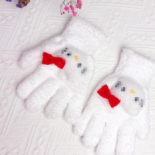 Coral velvet beaver mittens cartoon winter thickened women cycling cute warm anti-cold warm girl five fingers student plush