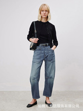 2024�¿���������Ͳ��ţ�п� Mid Rise Barrel Horseshoe Jeans