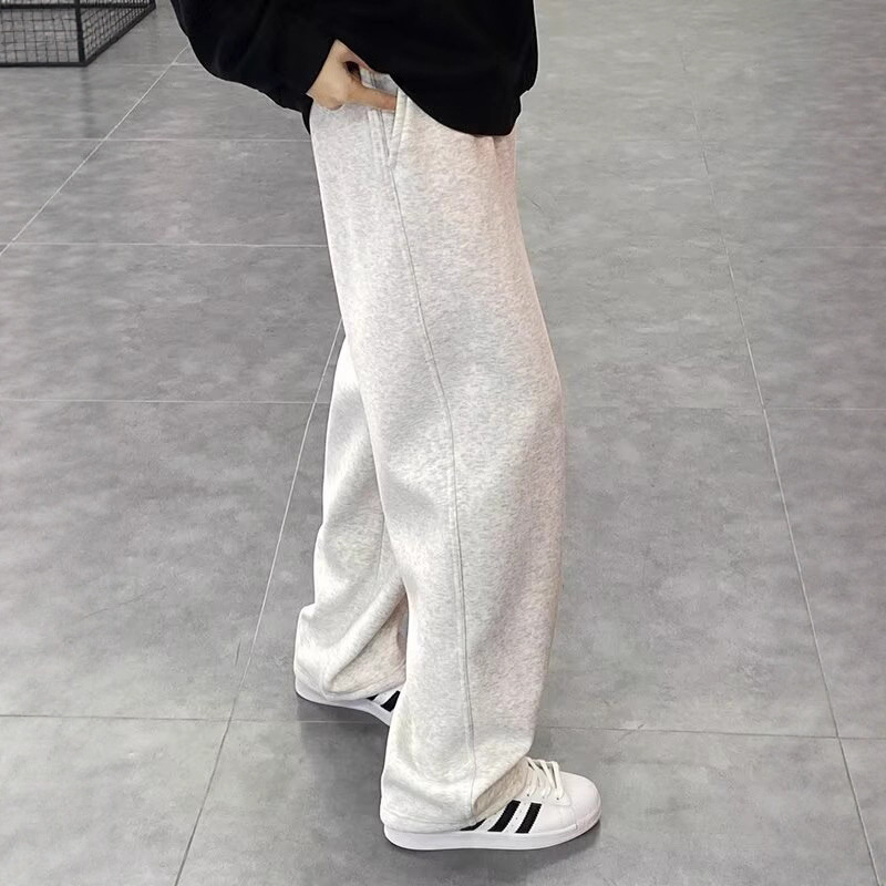 American Heavyweight Versatile Straight Pants Casual Pants for Boys 2025 Spring New Loose Gray Sports Pants