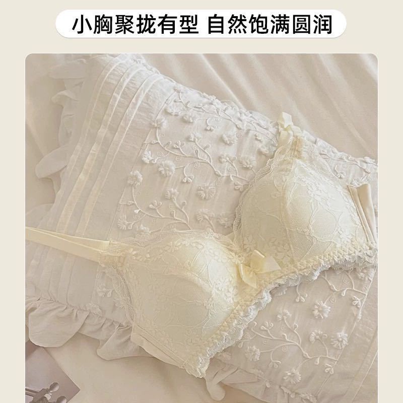Ventas directas de fábrica comercio electrónico transfronterizo Sudeste de Asia Vietnam Tailandia damas burbujas encaje pecho pequeño recogido sujetador Tovin