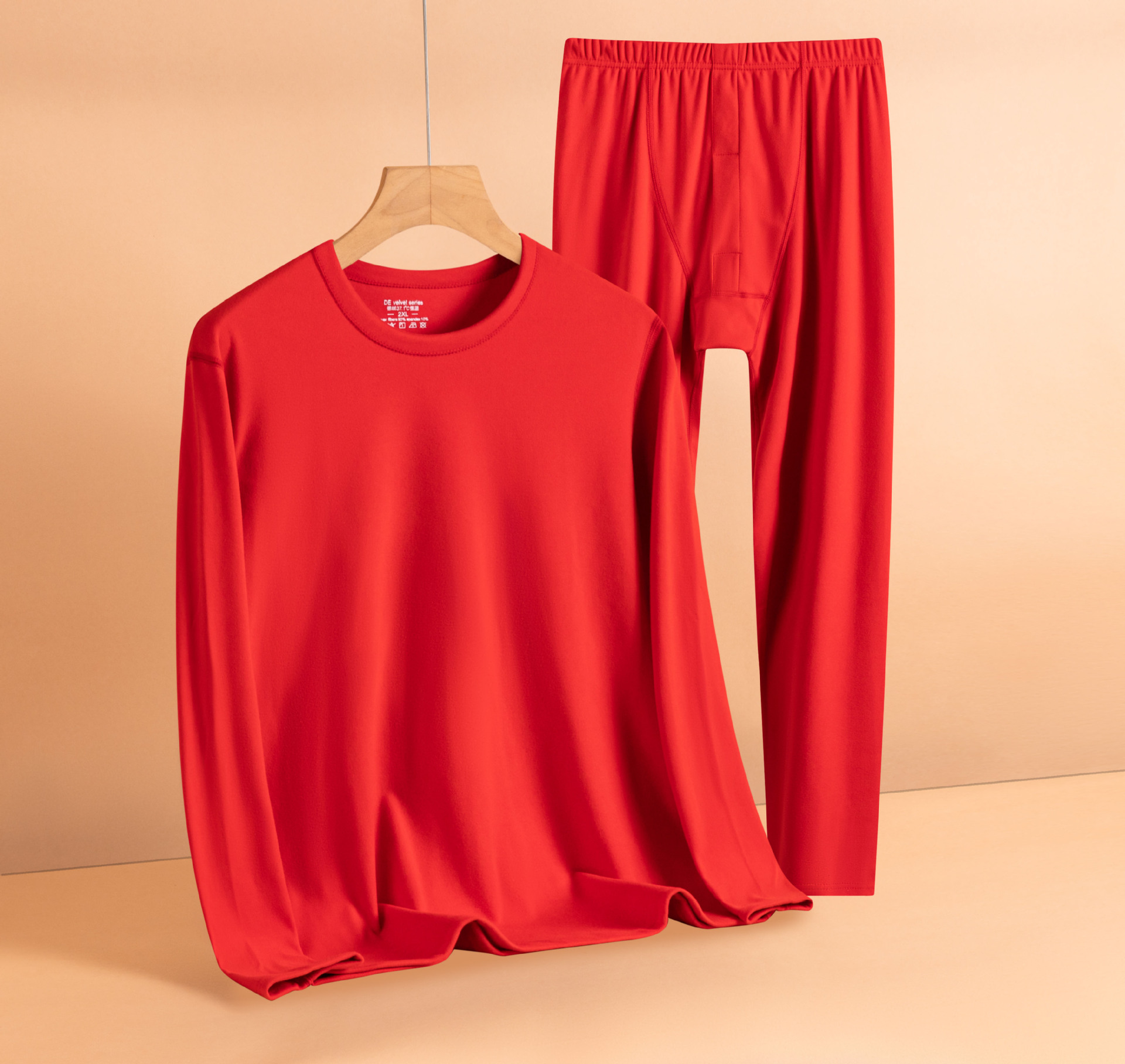 남성 슬리브-레드 (발열 벨벳)