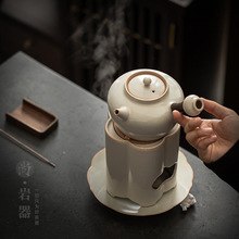 复古围炉煮茶套装家用陶瓷碳炉烧水小套组功夫茶具户外露营明火炉