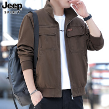 新款男士休闲工装夹克多袋时尚大码男装军旅水洗翻领简约夹克外套