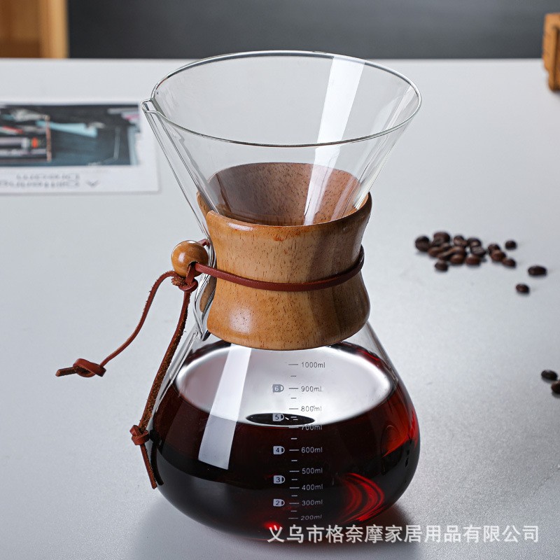 Wood chip hand-brewed coffee pot