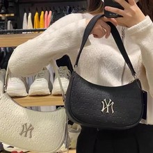 MLB潮牌压花腋下包老花压纹刺绣手提单肩包潮流时尚包包百搭女包