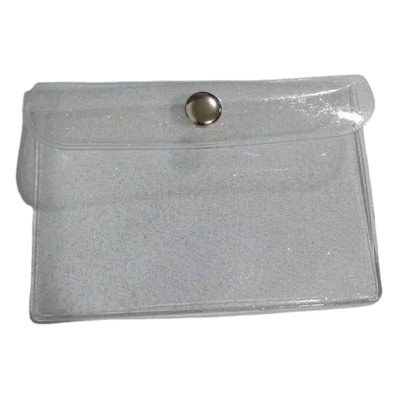 Manufacturer's Ready-Made Pvc Pearlescent Glitter Card Holder Pvc Transparent Student Meal Subway Card Holder Without Back Card Holder Order Logo