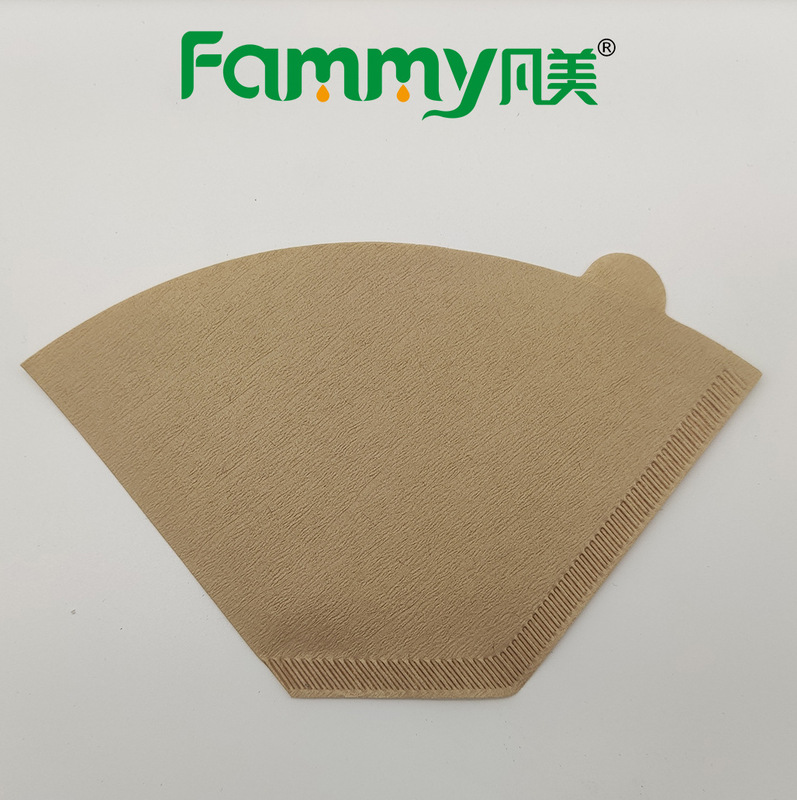U102 Raw Wood Pulp Coffee Filter Paper Hand-punched Filter Paper Fan-shaped Cone Filter Screen Dripping Coffee Pot Filter Paper 50