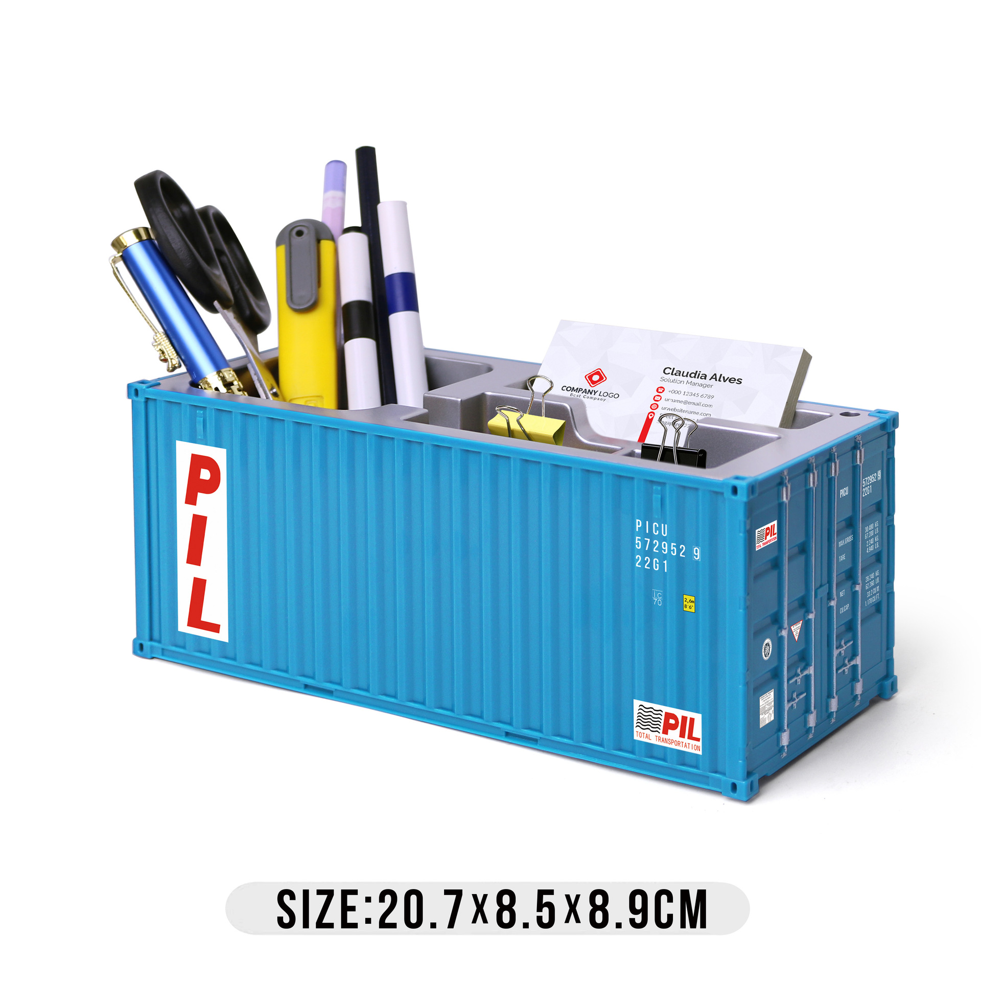 Caja de tarjetas de visita de lápiz PIL