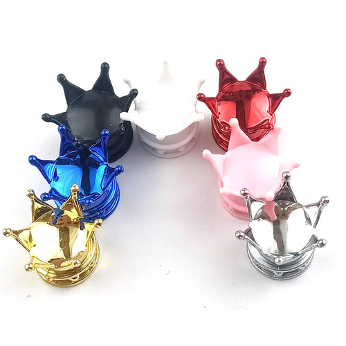Car Tire Modification Crown Air Chuck Cover Plastic Electroplated Copper Core Crown Valve Stem Cap Cross-border