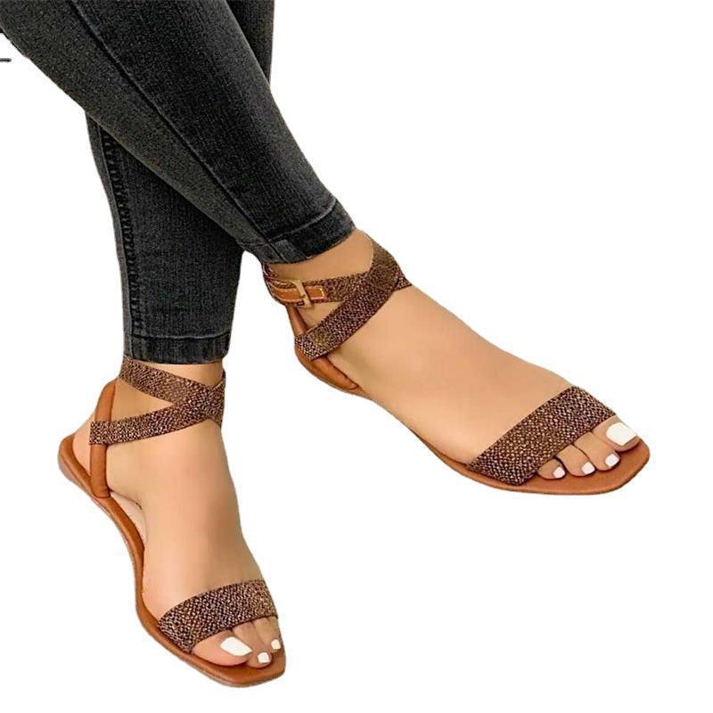 Ankle Wrap Sommer Neue 2025 Outdoor Gürtel Schnalle Sandalen Hausschuhe frauen Plus Größe Schuhe_voghion.com