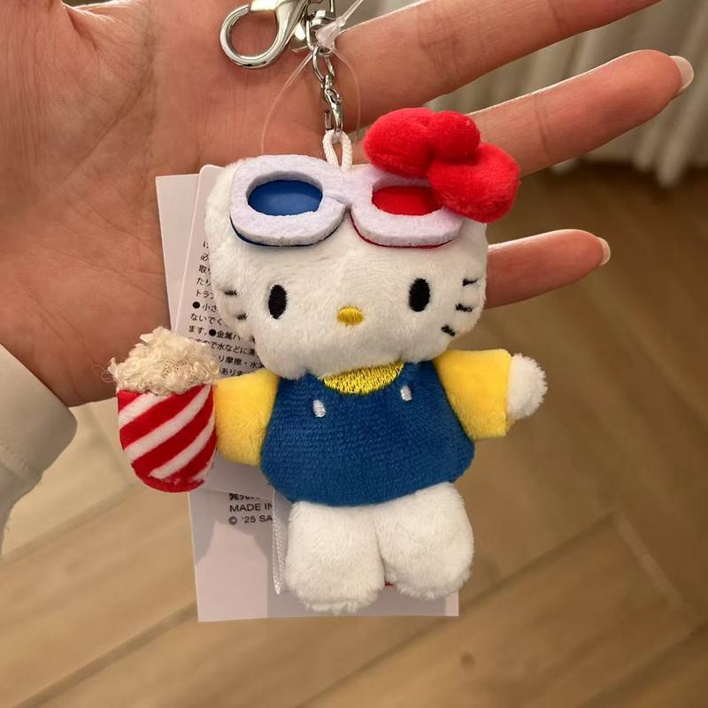 抱苹果kitty包包挂件钥匙扣可爱哈喽kt猫女生毛绒公仔|undefined