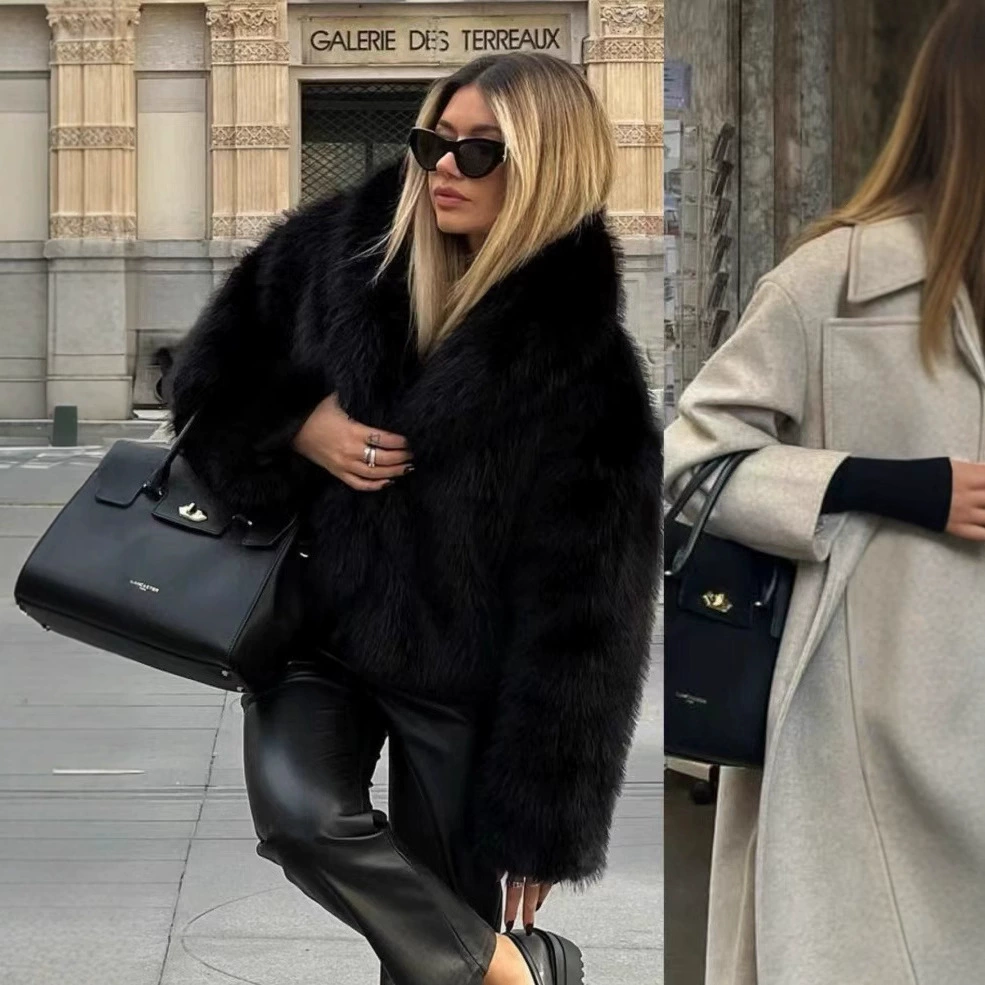 Внешняя торговля европейские и американские женские куртки из искусственного меха женские модные темпераменты