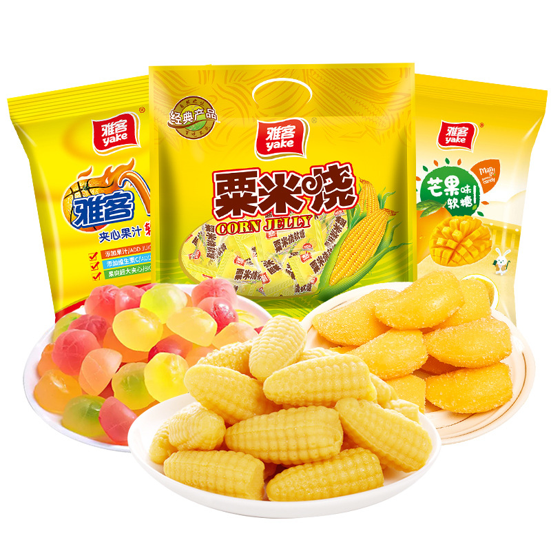 雅客栗米烧500g散装芒果味结婚喜糖硬糖招待糖果玉米糖婚庆整袋装
