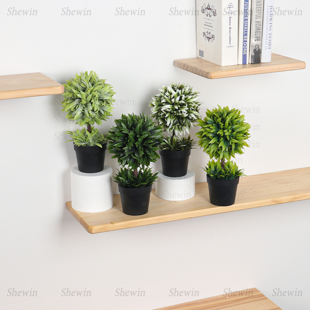 Plantas artificiales en maceta de nuevo modelo para decoración de interiores, hogar y escritorio, plantas verdes artificiales, arreglos florales, bolas de césped, bonsáis de plástico. image 3