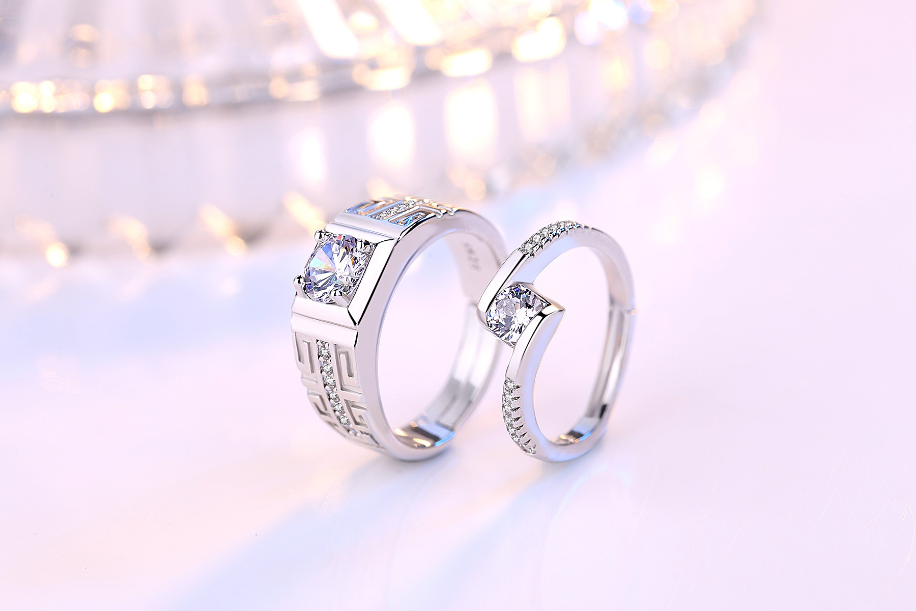 New Valentine's Day Gift Couple's Pair Copper Ring Men's And Women's Jewelry display picture 2