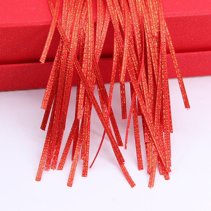 3mm gran cinta roja de bordes de Año Nuevo sobre rojo cintas de dulces rojas cintas de embalaje de artículos festivos