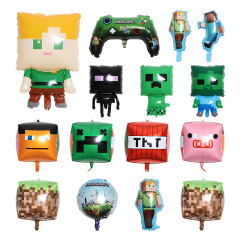 Minecraft バルーン アルミフィルムバルーン クロスボーダーデコレーションパーティー Minecraft スティーブ ピクセルバルーンアレンジメント