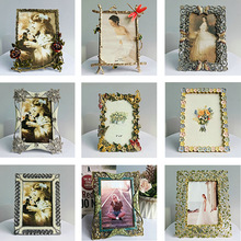 珐琅彩时尚复古金属相框欧式家庭摆件装饰摆台客厅软装酒店装饰品