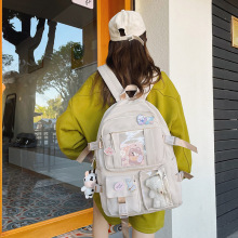 书包女初高中生大容量透明层痛包双肩包韩版原宿ins风轻便旅行包