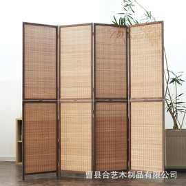 简易竹子屏风折叠推拉房间隔断移动客厅卧室进门简约遮挡帘
