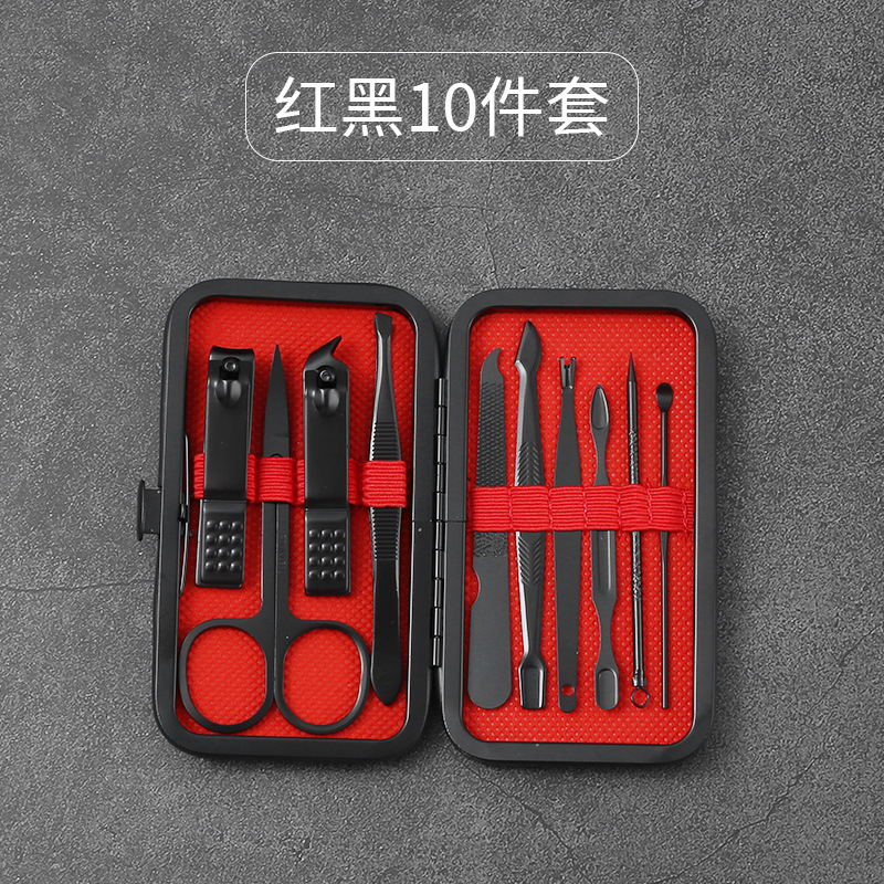 Nailcutter set pinzas de garganta 24 piezas set bolsas de cuero tijeras de uñas caseras pedicura herramientas de manicuras muertas empujadas image 11