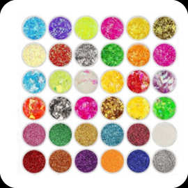 环氧树脂美甲闪粉亮片12色套装金银彩箔大干花 贝壳纸鱼子酱丝绒