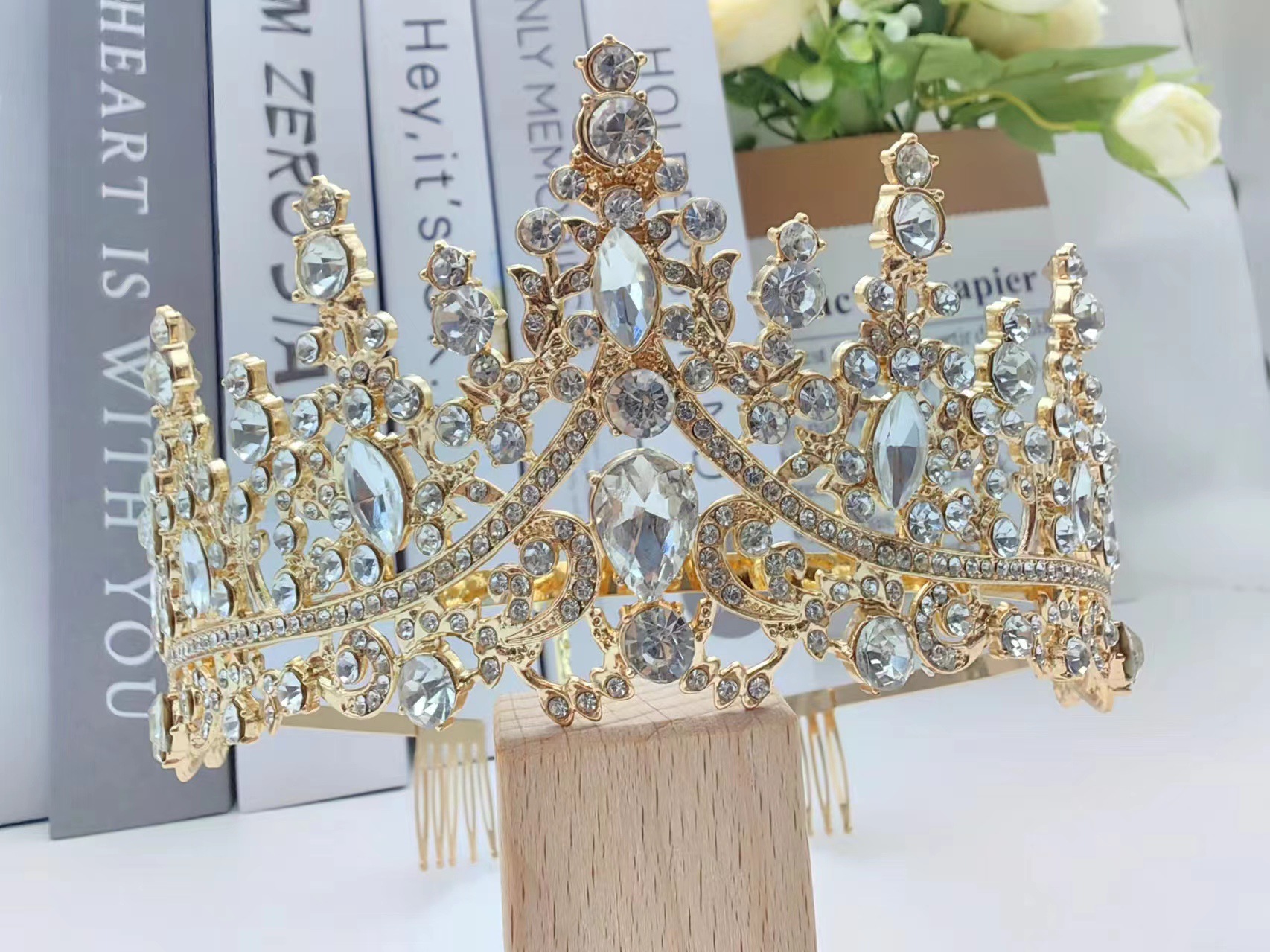 Brautkrone, Haarschmuck aus Legierung, Hochzeitskleid, Strass-Stirnband, Galvanik, Geburtstagskrone, Abendessen, Hochzeitskopfschmuck_voghion.com