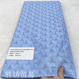 新款贡缎棉服男装面料Polish luxury Embroidery Lace 100%Cotton