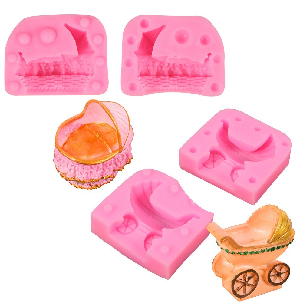 多款宝宝baby婴儿车摇篮翻糖蛋糕模具布丁模 液态硅胶烘焙工具