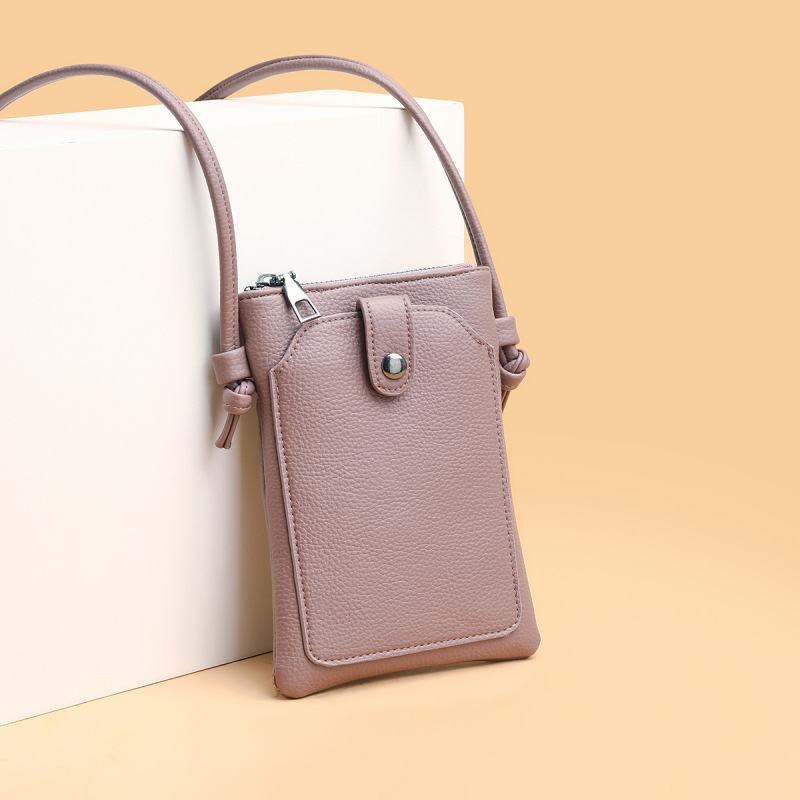 2026 New Model Solid Color Simple Style Portable Phone Bag Fashionable Trendy Mini Compact Versatile Crossbody Bag Coin Purse
