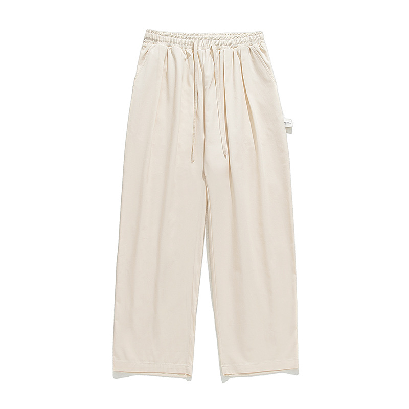 Pantalones casuales sueltos drapeados para hombres Hanlu primavera para hombres nuevos pantalones largos rectos plisados de la marca de moda japonesa retro q