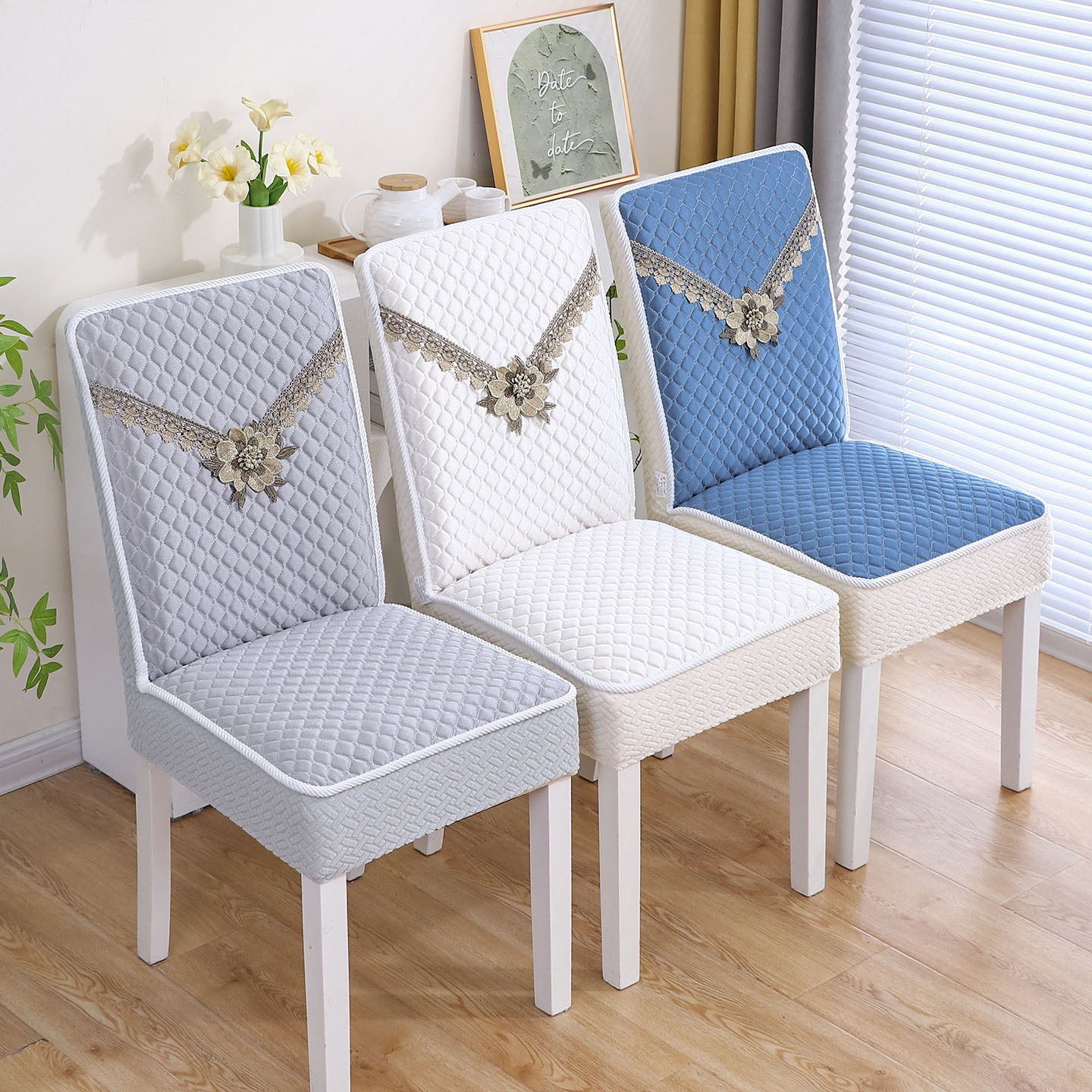 Chinese-Style Simple Chair Cover, Fully Wrapped, Non-Slip, Household Dining Table Chair Cover, Modern Simple New Style Dining Chair Cushion Wholesale