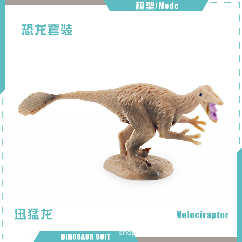 Modelos realistas de mini dinosaurios jurásicos transfronterizos: figuras de pterodáctilo, estegosaurio, parasaurolophus, velociraptor, therizinosaurus, ornithoraptor.